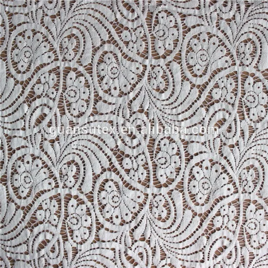 off-white cotton nylon blend lace, cheap lace fabric in top quality