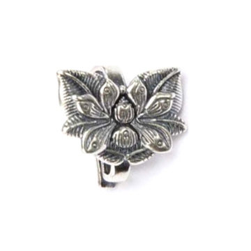 Thai Silver Jewelry: S925 Sterling Silver Lotus Leaf Clip - High Quality DIY Wholesale Accessories