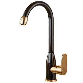 High-Quality Single-Handle Black Gold Space Aluminum Kitchen Faucet with Deck Mount