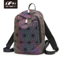 Tas laptop tahan air bercahaya geometris kustom