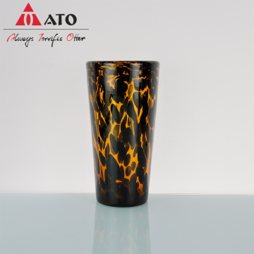 ATO Verre à boire tasse de léopard imprimé en verre d&#39;eau