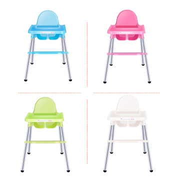 Plastic Baby High Chair With Stainless Steel Legs