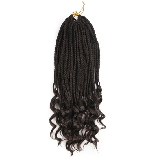 High Quality Synthetic Crochet Braids For Hair Extension Curly Ends Box Braids Ombre Crochet Hair Extension