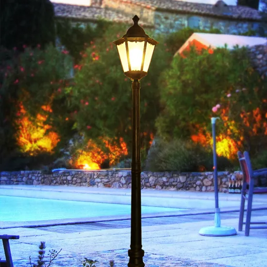 Antique Iron Street Lamp Post - Professional Outdoor LED Garden Pole Light