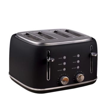 MEILLEUR PRIX 4 SLICE Pain grille-pain en acier inoxydable avec 6 paramètres de brunissement pour la maison et les hôtels