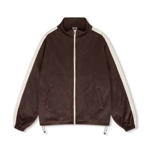 Autumn Winter Suede Zip Coat