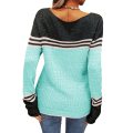 Women Autumn Winter Colorblock Pullover