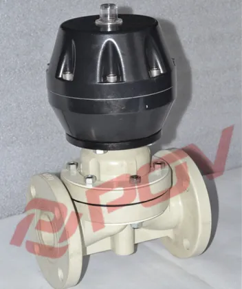 DIN double union PPH diaphragm actuated globe control valve
