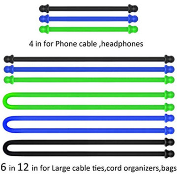 Custom Silicone Cable Tie Reusable Rubber Twist Tie