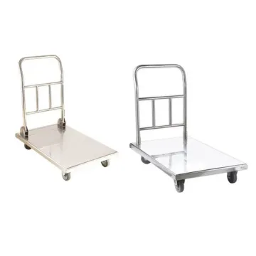 Stainless Steel Restaurant Folding Trolley Hand Truck/Cart Platform Trolley 150kg with 100mm Caster Wheel