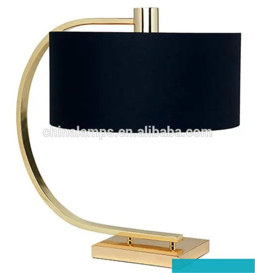 Imitation tiffany lamps decorative lamps gold desk lamps with black fabric lampshade for apartment lighting supply