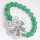 Bracelet de pierres précieuses d&#39;aventurine verte avec un morceau de fleur en alliage diamante