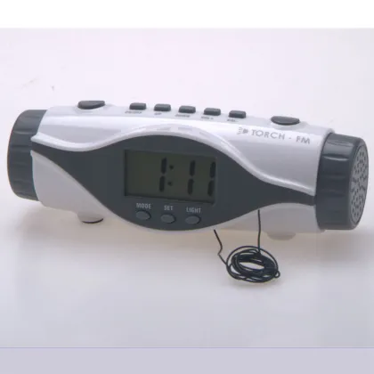 Radio alarm  electronic clock with LED torch