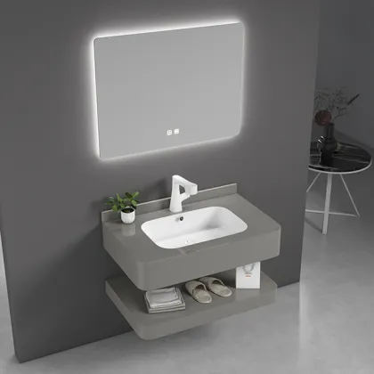 Marbled Integrated Vanity Sink for Luxury Bathroom