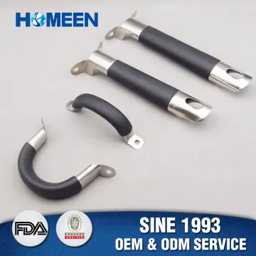handles for cookware with silicone and stainless steel