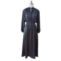 Dot Print Smocked And Tie Neckline Maxi Dress