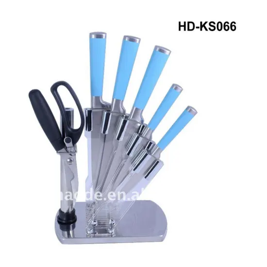 6pcs kitchen knife set with arylic block