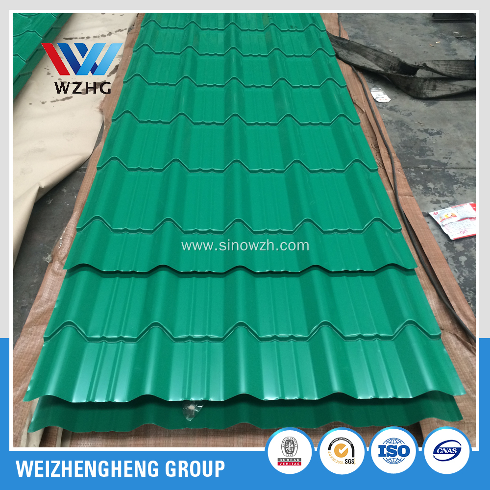 Green color steel tile in different models