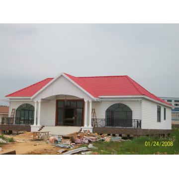 prefab villa covered with decoration sheet