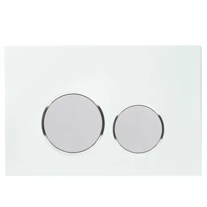 Toilet Front Push Plate Dual Buttons White for Concealed Cistern
