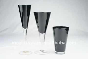 Handmade&Colored cone flute&wine glass&hi-ball