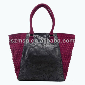 2013-Fashion Ladies Mushroom Nail Ornamented PU Handbag