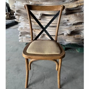 Wholesale Stackable Wedding Event Rental Banquet PP Resin Rattan Cross Back Chairs