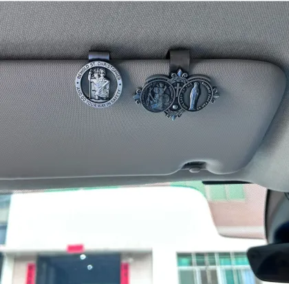 Wholesale Zinc Alloy Car Charm Pendant - Saint Christopher Visor Clip