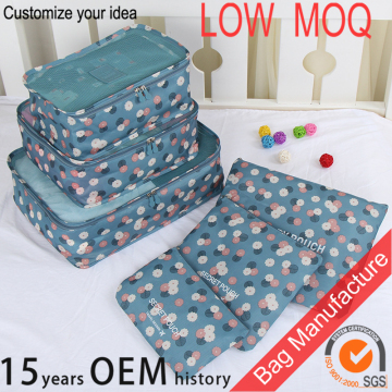 Portable 6 piece organizer travel bags set for clothes