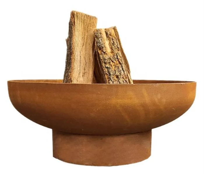 Corten Steel Artwork Fire Bowl 36 Inch