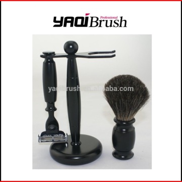 premium wet shave set;pure badger shaving brush;black razor stand