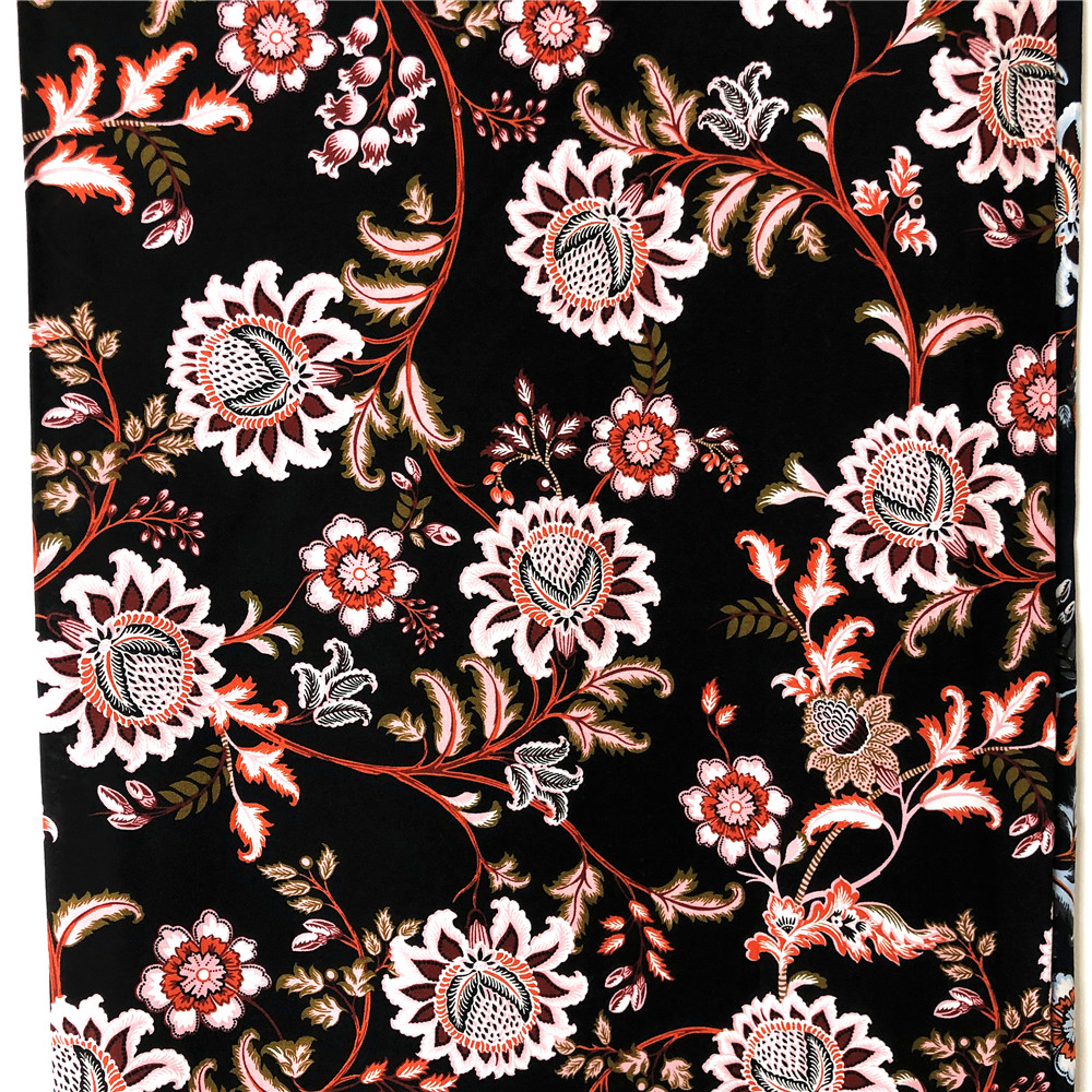 Rayon Printed With Poppy Flower Design