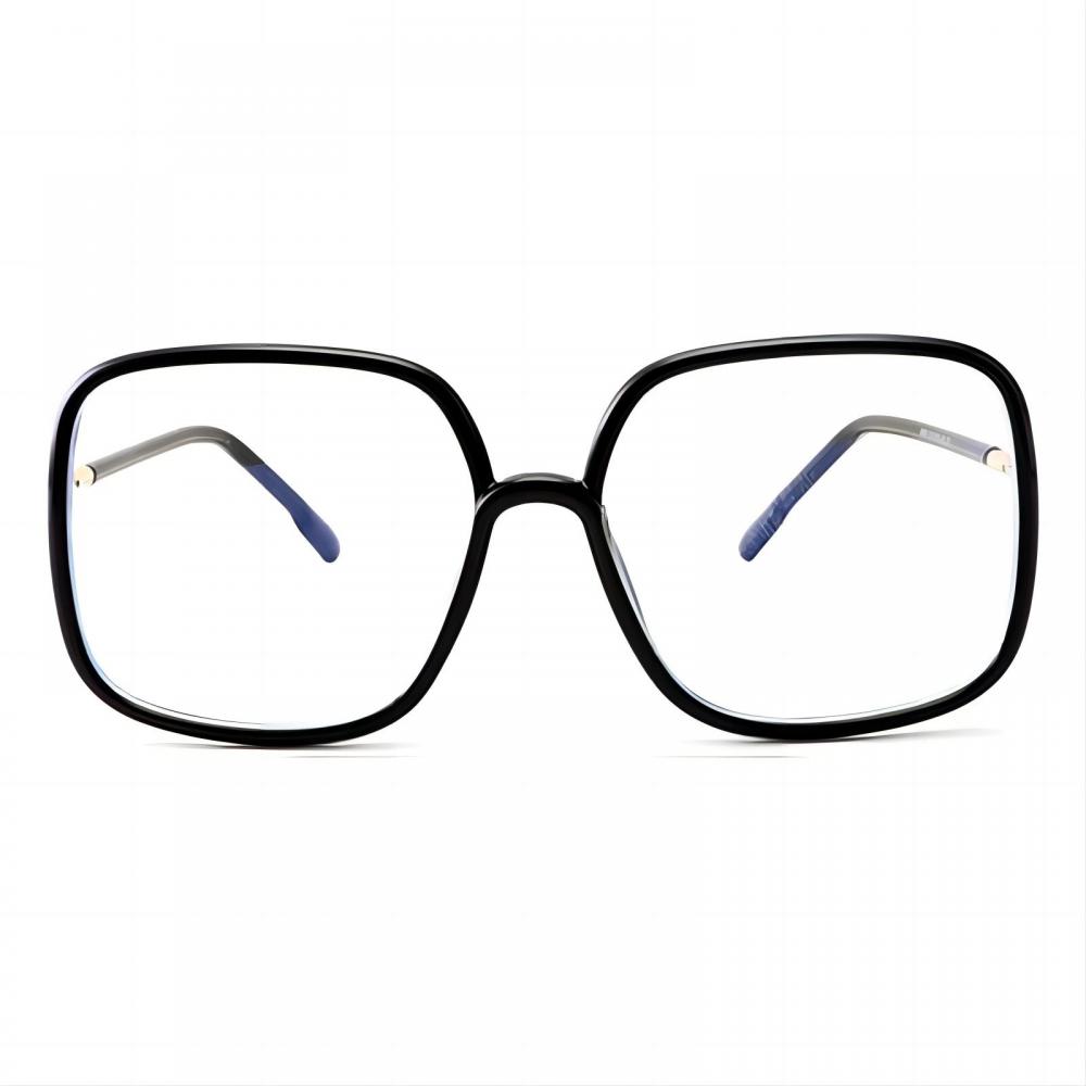 Fashionable Oversized Square Black Blue Light Glasses