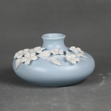 Matt Green Unpainted Ceramic Vase for Flowers - Home Decor