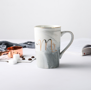 Aangepast logo marmeren look keramische mok voor geschenken