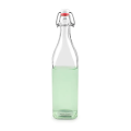 Botella de vidrio de bebida de forma cuadrada de 750 ml
