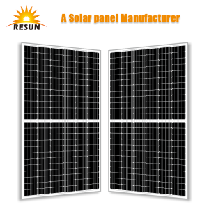 W połowie wycięty pełny czarny panel słoneczny 375 W