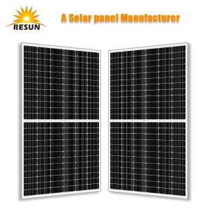 Painel solar de 375W preto e preto