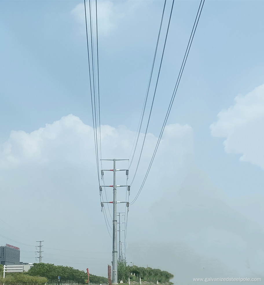 110KV polygonal transmission steel pole