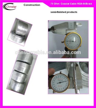 Semi-finished Coaxial Cable RG6-64Braid