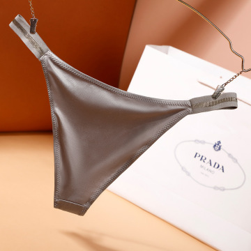 Low Waist Ice Silk Bikini Thong Panties for Women