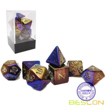 Bescon Unpainted Raw Plating Polyhedral Dice Set of Dark Pop, RPG Dice Set of 7