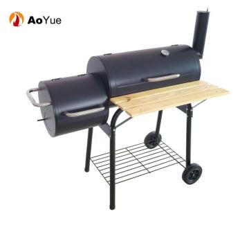 Outdoor Large Portable Trolley Barrel Charcoal BBQ Grill