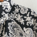 Zevity New Women Vintage Paisley Flower Print Casual Blouse Office Ladies Cashew Nut Shirt Business Roupas Femininas Tops LS7284