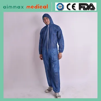 2015 hot sales Disposable Non-woven Coverall with Hood and Front Zipper in CE,FDA,ISO13485 consumables disposables medical