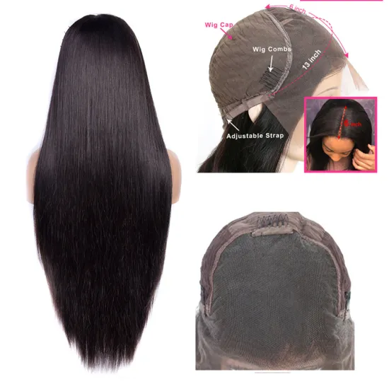 Wholesale 10A Natural Swiss Pre Plucked Lace Wig With Baby Hair Raw Indian Virgin Cuticle Aligned 13X6 Human Hair Lace Front Wig
