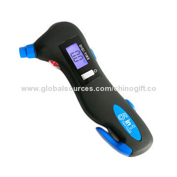 2014 hot sale 5-in-1 digital tire pressure gauge, 3-150psi measuring range