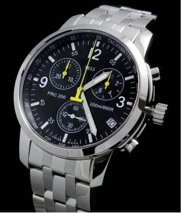 Male Leather Quartz Analog Watch Tissot , Round Branded Wristwatch