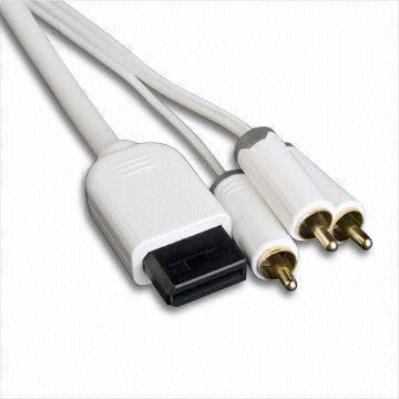 Video Game Cable for Nintendo's Wii, Plug to 3 RCA Plugs, Composite + R/L