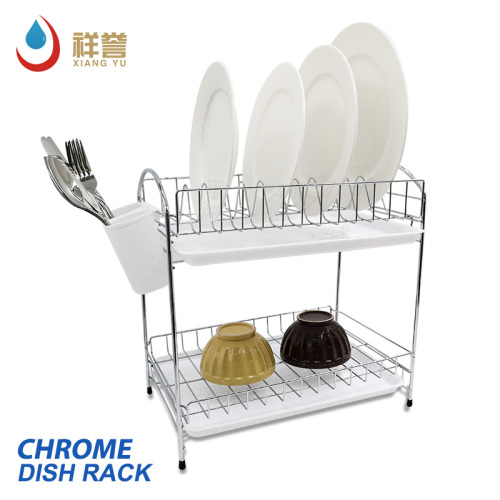 2 Tier Kitchen Dish Rack 2 tier chrome plated dish drainer Supplier